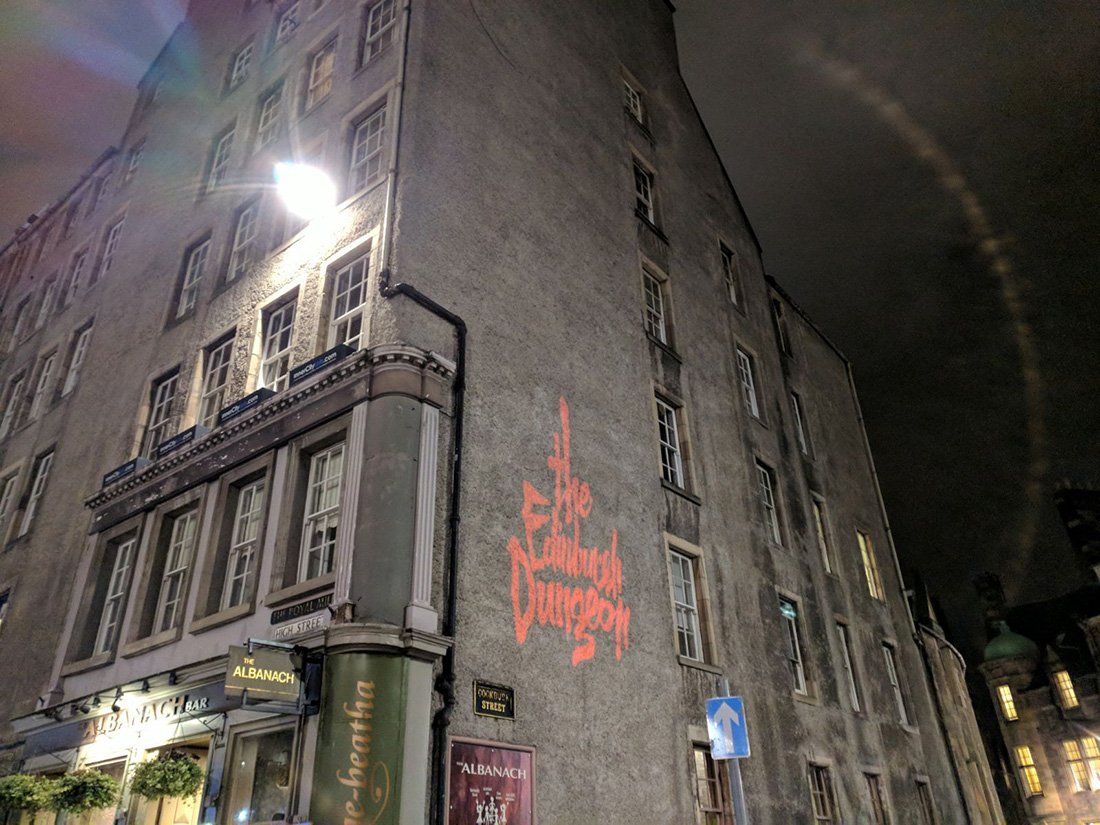 Outdoor advertising projector edinburgh dungeon